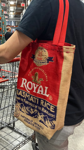 25th Anniversary Basmati Rice Tote Bag with Lining and Inner Pocket