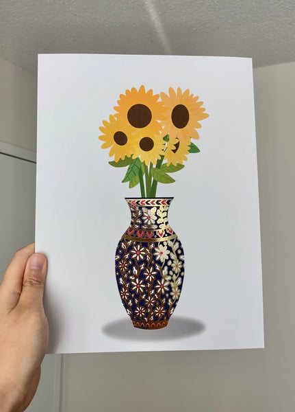 Benjarong with Sunflowers Print