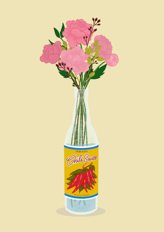 Chili Sauce with Flowers Print